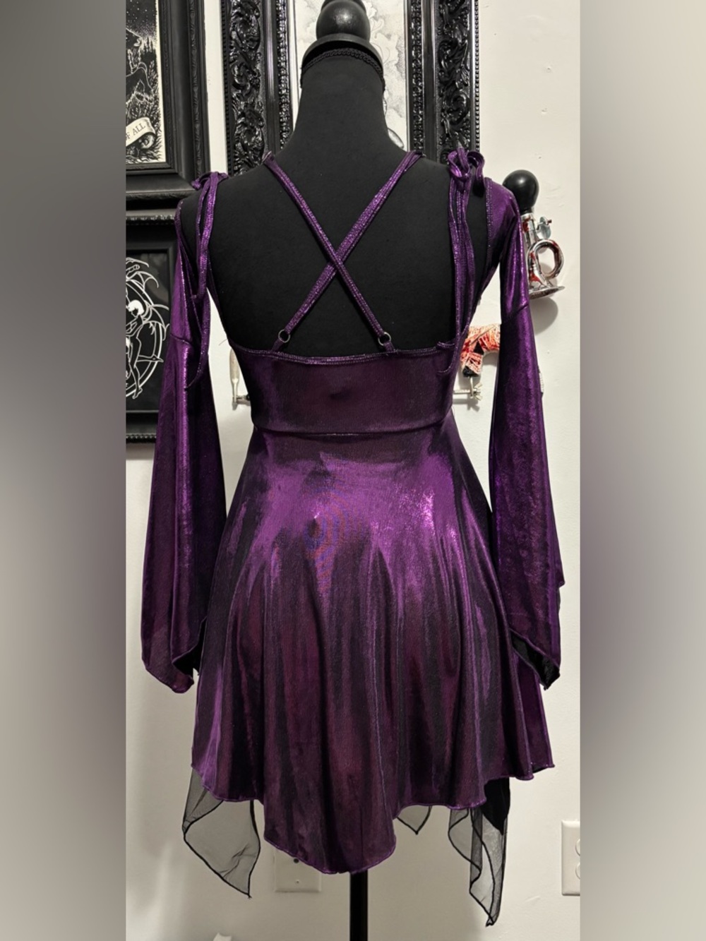 NWT Dolls Kill / Club Exx Purple Lightning In A Bottle Mini Dress - Picture 2 of 5